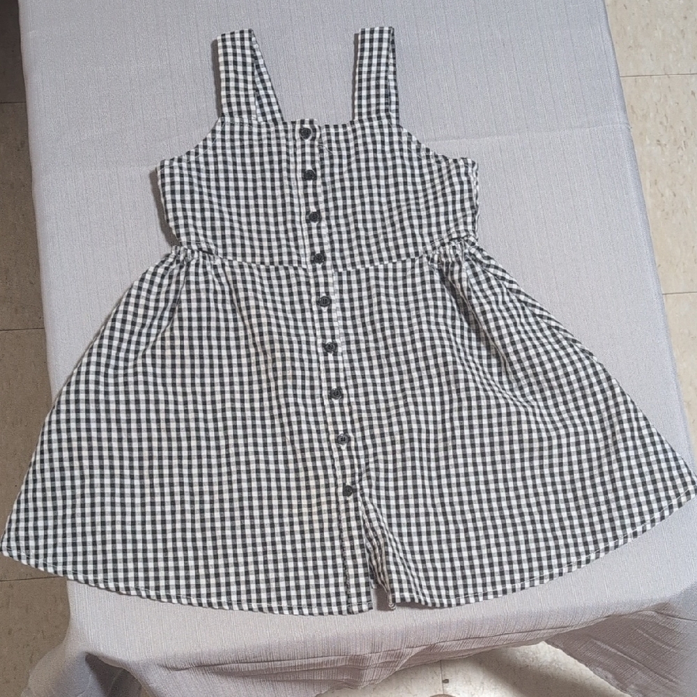 SHEIN Black and White Gingham Dress 3